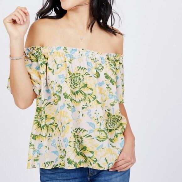 Antrho Tracy Reese Off shoulder Floral Top XS - Picture 1 of 5